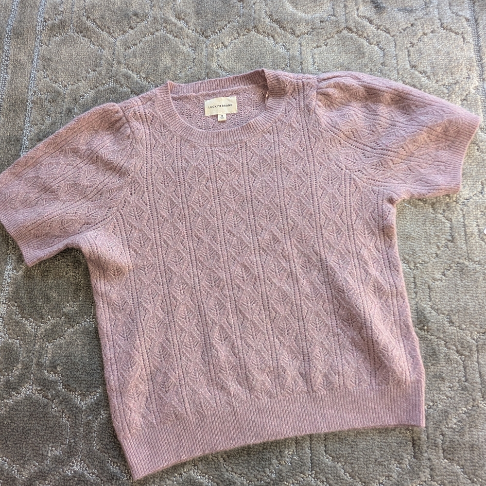 Lucky Brand Lavender Cable Knit Sweater
